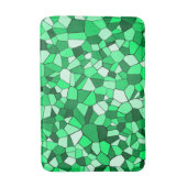 Modern Green Geometric Mosaic Muster Badematte (Vorderseite Vertikal)