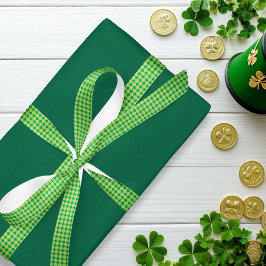 Modern Green Geometric St. Patrick's Day Satinband