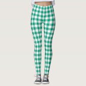 Modern Green Gingham Kariert Leggings (Vorderseite)