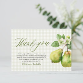 Modern Green Gingham Perfect Pair Bridal Shower Dankeskarte