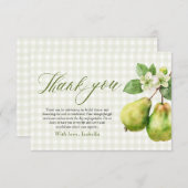 Modern Green Gingham Perfect Pair Bridal Shower Dankeskarte (Vorne/Hinten)