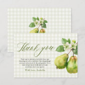 Modern Green Gingham Perfect Pair Bridal Shower Dankeskarte (Vorne/Hinten)