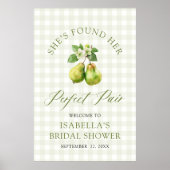 Modern Green Gingham Perfect Pair Bridal Shower Poster (Vorne)