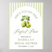 Modern Green Gingham Perfect Pair Bridal Shower Poster (Vorne)