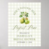 Modern Green Gingham Perfect Pair Bridal Shower Poster (Vorne)