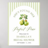 Modern Green Gingham Perfect Pear Bridal Shower Poster (Vorne)