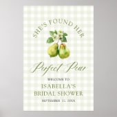 Modern Green Gingham Perfect Pear Bridal Shower Poster (Vorne)