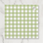 Modern Green Gingham Silly Goose Baby Shower Geschenkanhänger (Rückseite)