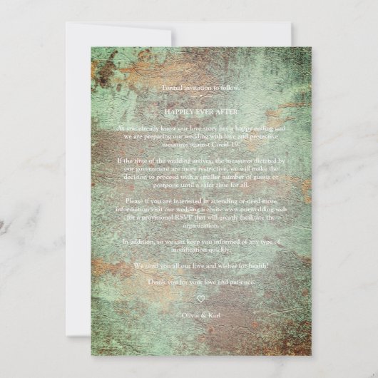 Modern Green Gold Be Our Guest Photo Couple (Rückseite)