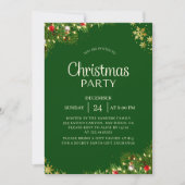 Modern Green & Gold Christmas Party Invitation Einladung (Vorderseite)