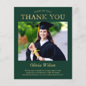 Modern Green Gold Foto Abschluss Vielen Dank (Vorderseite)