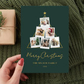 Modern Green Gold Foto Collage Weihnachten