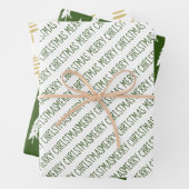 Modern Green & Gold Frory Weihnachtsbaume Geschenkpapier Set (Beispiel)
