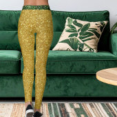 Modern Green Gold Glitter Sparkle Colorful Stripes Leggings