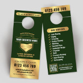 Modern Green & Gold Landscaping Lawn Mowing Türanhänger