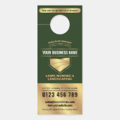 Modern Green & Gold Landscaping Lawn Mowing Türanhänger (Vorderseite)