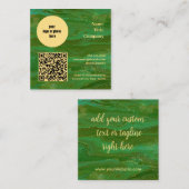 Modern Green Gold Quadratische Visitenkarte (Vorne/Hinten)