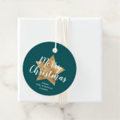 Modern Green Gold Star Weihnachten Geschenkanhänger (Beispiel)