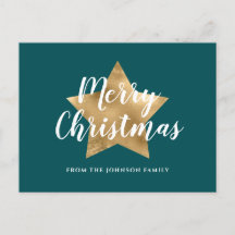 Modern Green Gold Star Weihnachten