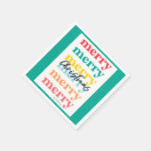 Modern Green Gold Stars farbenfrohe Weihnachten Serviette (Ecke)