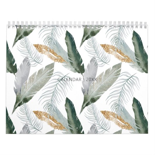 Modern Green & Gold Tropical Kalender (Titelbild)