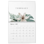 Modern Green & Gold Tropical Kalender (Feb 2027)