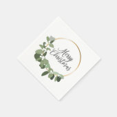 Modern Green Gold Wreath Frohe Weihnachts-Party Serviette (Ecke)