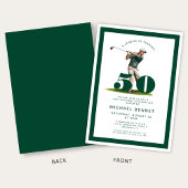 Modern Green Golf 50. Geburtstag Einladung