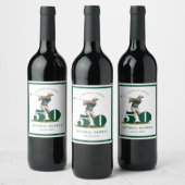 Modern Green Golf 50th Birthday Weinetikett (Flaschen)