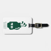 Modern Green Golf Sport Monogram Gepäckanhänger (Vorderseite horizontal)