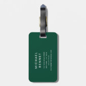Modern Green Golf Sport Monogrammed Gepäckanhänger (Rückseite vertikal)