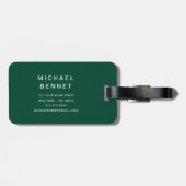 Modern Green Golf Sport Monogrammed Gepäckanhänger (Rückseite horizontal)