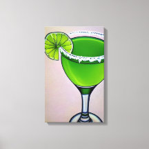Modern Green Groovy Liquid Margarita Art Big