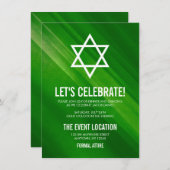 Modern Green Grunge Bar Mitzvah Empfang Einladung (Vorne/Hinten)