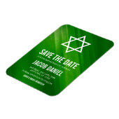 Modern Green Grunge Bar Mitzvah Save the Date Magnet (Linke Seite)
