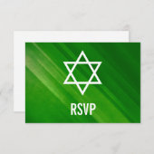 Modern Green Grunge Bar Mitzvah UAWG RSVP Karte (Vorne/Hinten)