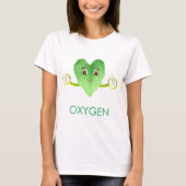 Modern Green Happy Heart Leaf T-Shirt (Vorderseite)