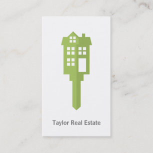 Modern Green House Logo Real Anwesen Business Card Visitenkarte