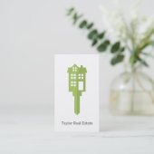 Modern Green House Logo Real Anwesen Business Card Visitenkarte (Stehend Vorderseite)