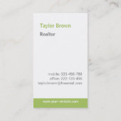 Modern Green House Logo Real Anwesen Business Card Visitenkarte (Rückseite)