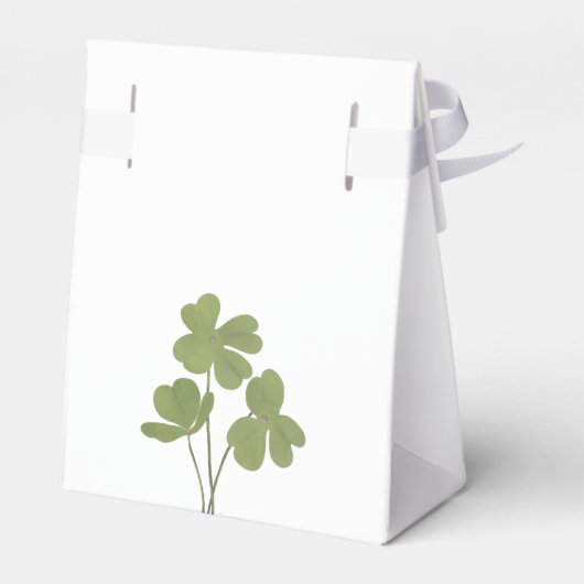 Modern Green Irish Vierblättriges Kleeblatt Danke Geschenkschachtel (Rückseite)