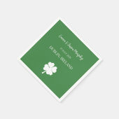 Modern Green Irish Vierblättriges Kleeblatt Weddin Serviette (Ecke)