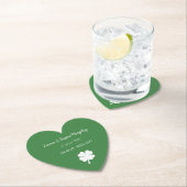Modern Green Irish Vierblättriges Kleeblatt Weddin Untersetzer (Vor Ort)