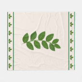 Modern Green Laurel Blätter Fleecedecke (Vorderseite (Horizontal))