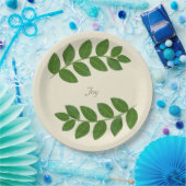 Modern Green Laurel Blätter Pappteller (Party)