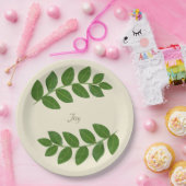 Modern Green Laurel Blätter Pappteller (Party)