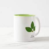 Modern Green Laurel Leaf Zweifarbige Tasse (VorderseiteRechts)