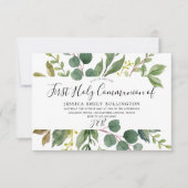 Modern Green Leaf Erste Heilige Kommune Einladung (Vorderseite)
