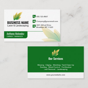 Modern Green Leaf Landschaftsbau-Logo Visitenkarte