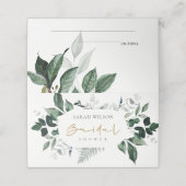 Modern Green Leafy Tropical Foliage Brautparty Platzkarte (Außenseite Aufgefaltet)